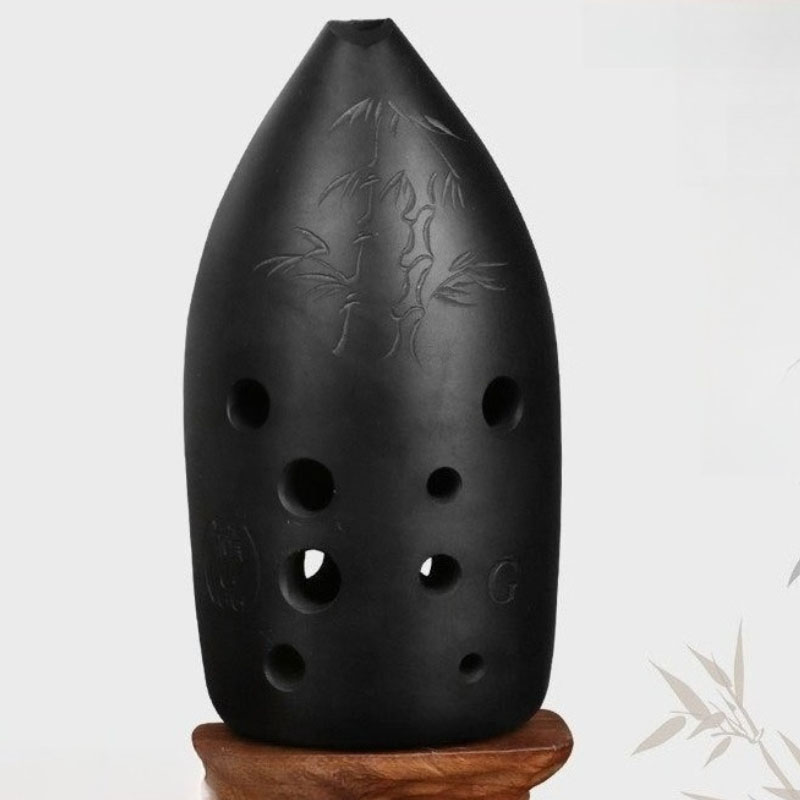 Musical Instrument Ancient - Professional Pottery Xun Black 10 Hole