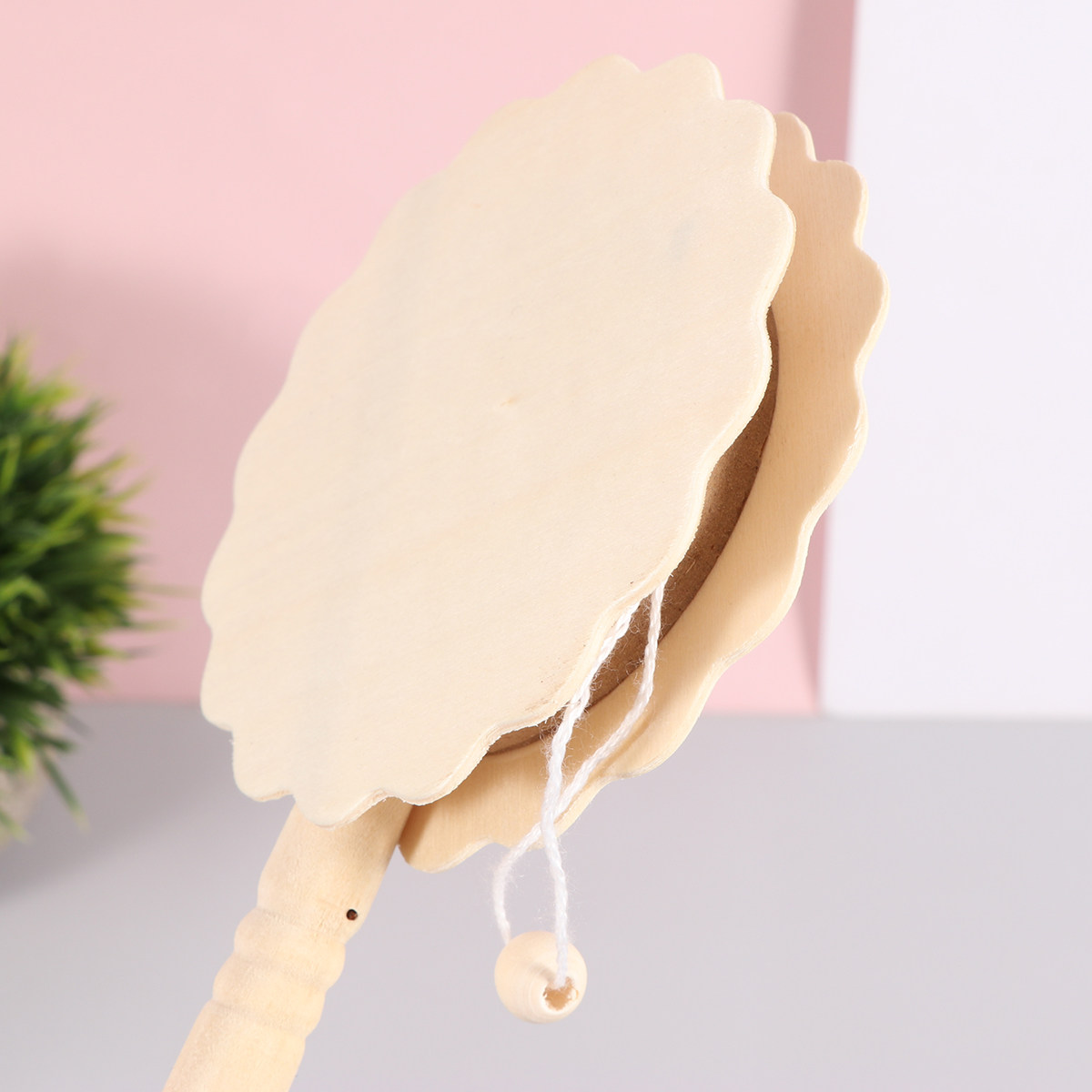 Musical Instrument Diy For Kids - 5Pcs A Drum Shaped Rattle Wooden