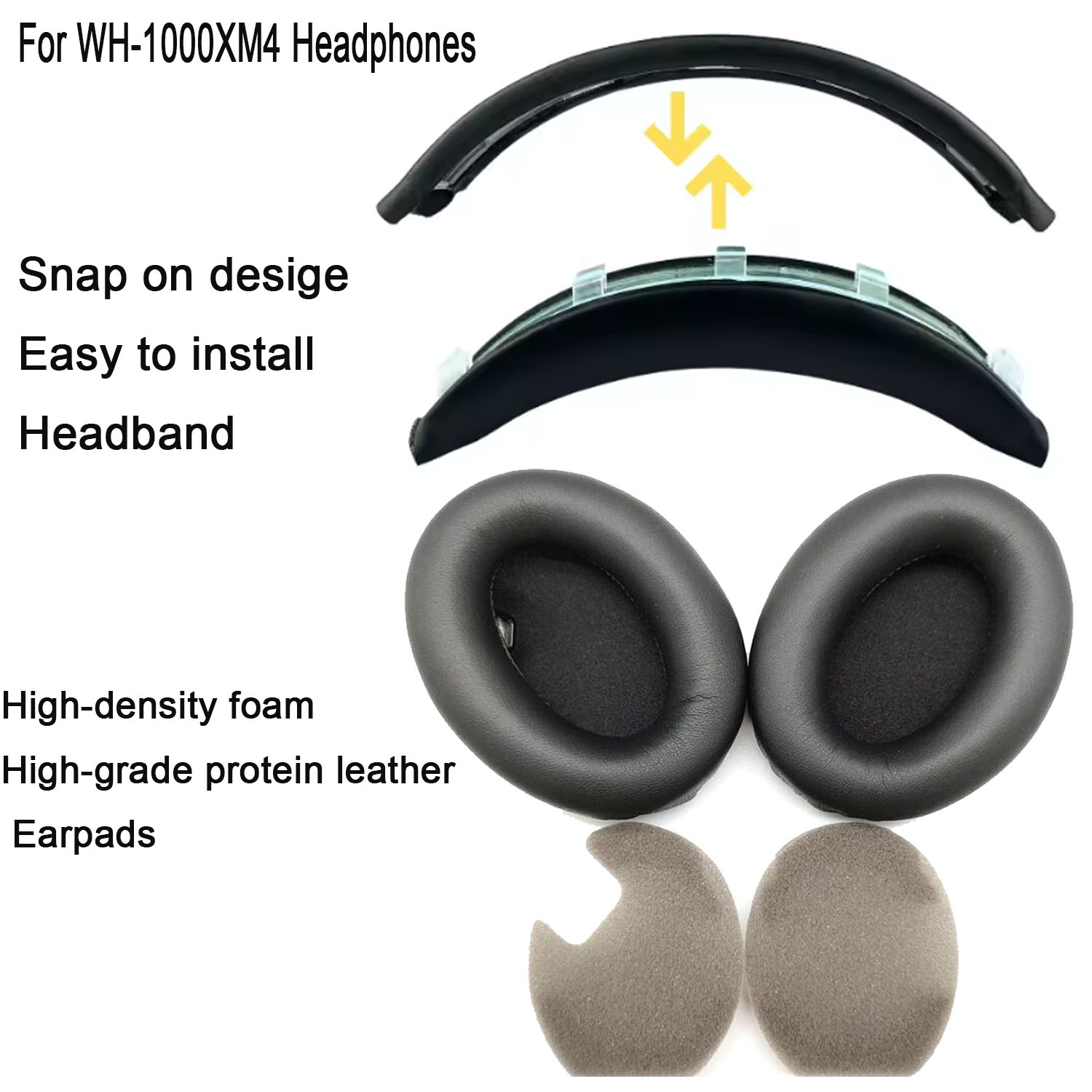 Sony Headphone Wh-1000Xm4 - WH1000XM4 Easy Install Headband Earpads for