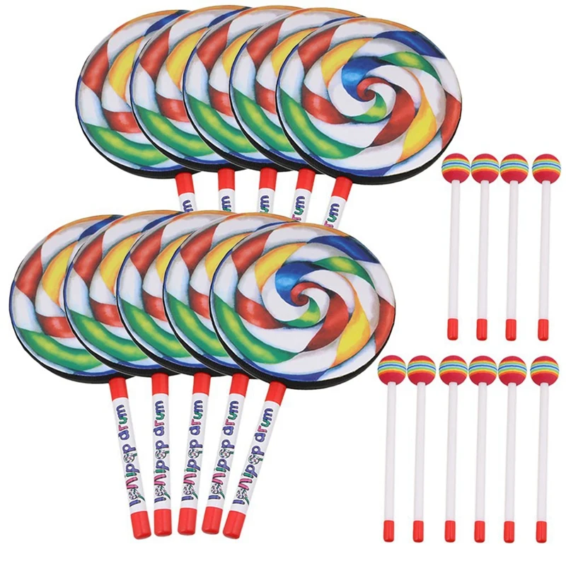 Musical Instrument Drawing - 10Pcs 7.9 inch Lollipop Shape Drum