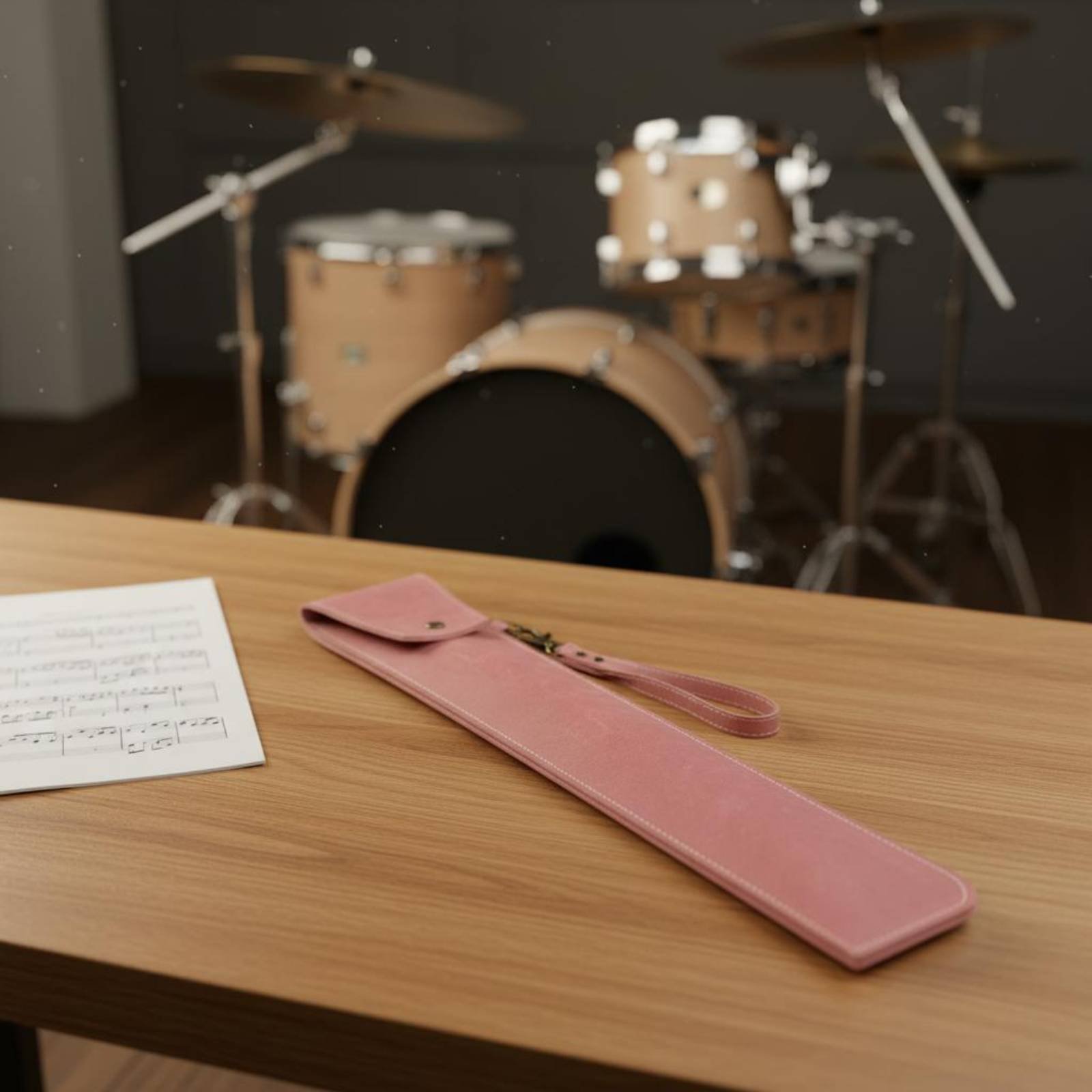 Musical Instrument Long - Leather Drumstick Bag Long-Lasting PU Leather