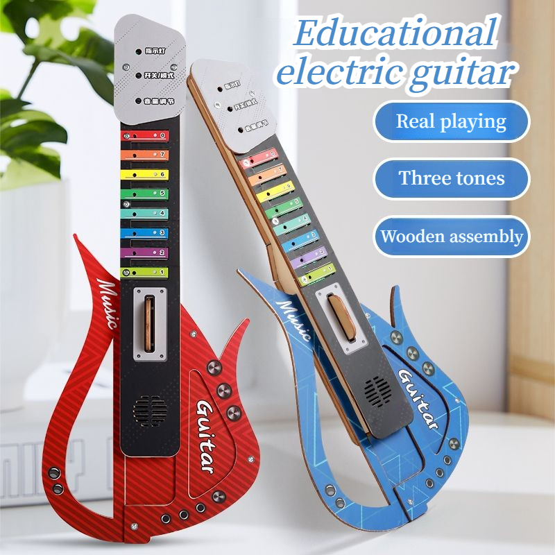 Musical Instrument Diy For Kids - Wooden DIY Electric Guitar Kits Toy