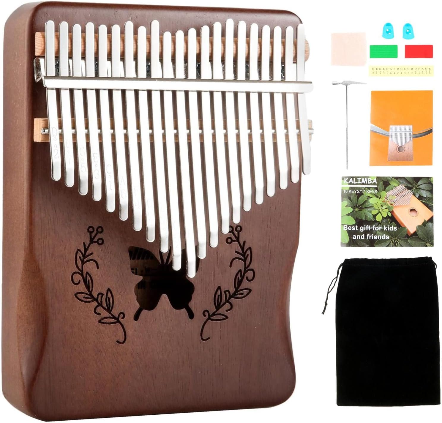 A Musical Instrument With Keys - Kalimba 21 Keys Thumb Piano, Natural
