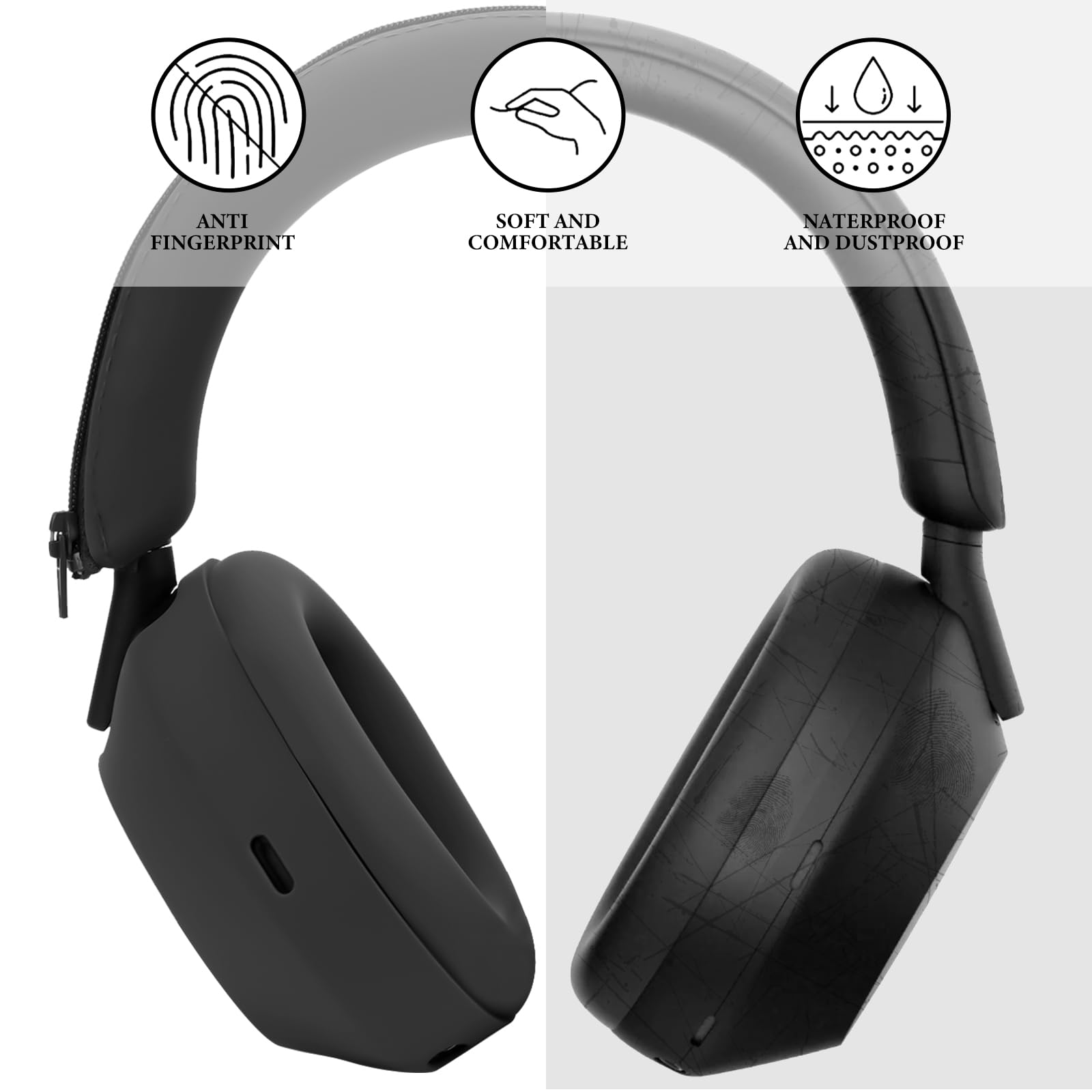3-in-1 Silicone Protective Cas - Sony Headphone Wh-1000Xm5 review and price