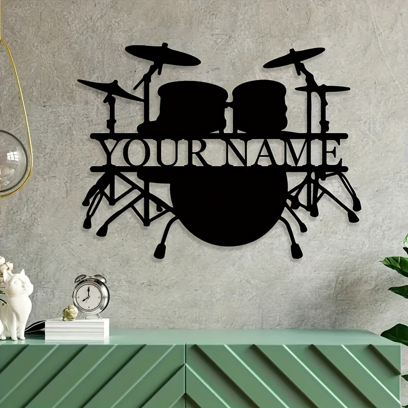 Custom Drum Set Metal Wall Art - Musical Instrument And Names review and price