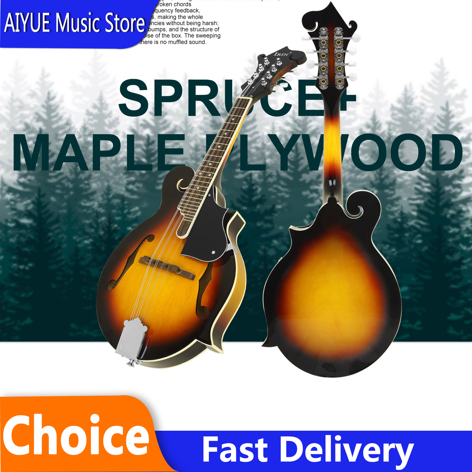 IRIN MD-70 Mandolin Spruce Ply - Mandolin A Style review and price