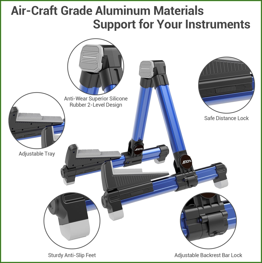 Foldable Aluminum Guitar Stand - Musical Instrument Types review and price
