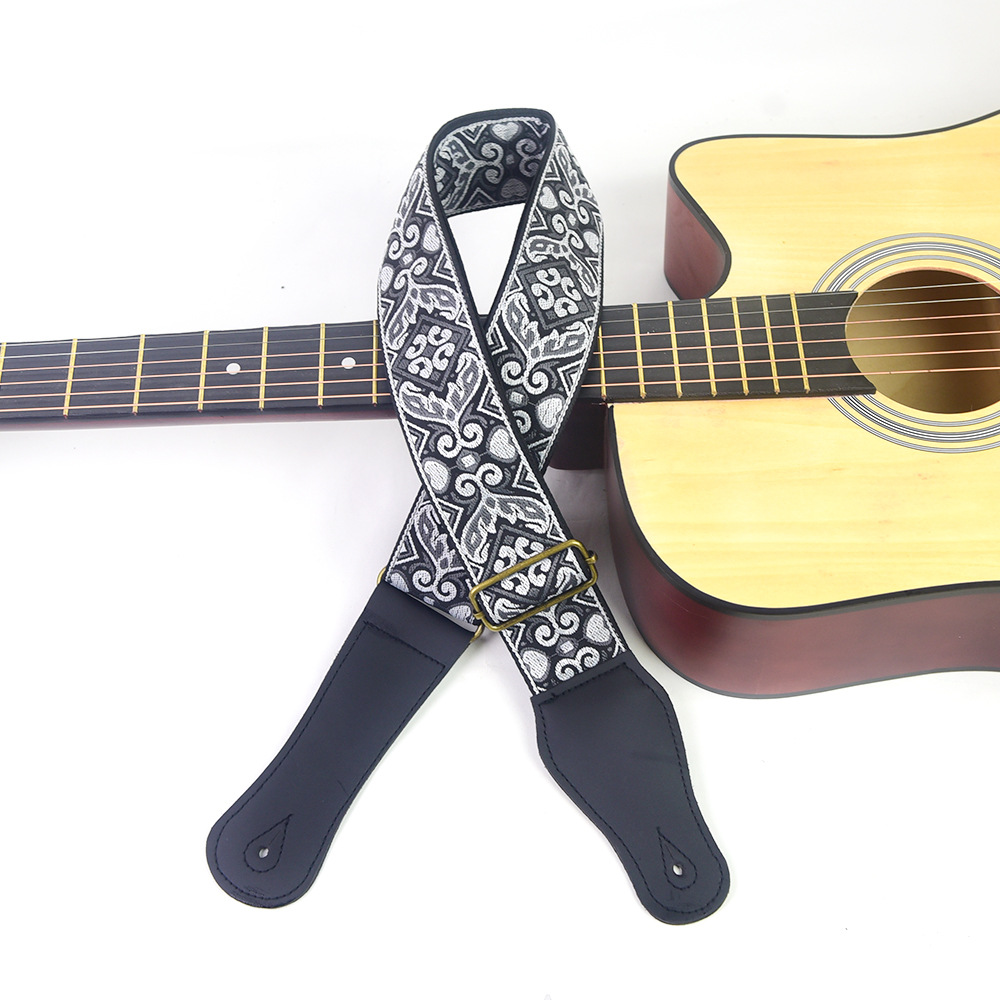 Guitar Strap Embroidered Print - Musical Instrument Types review and price