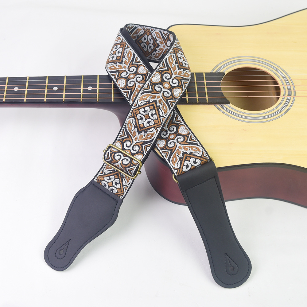Guitar Strap Embroidered Print - Musical Instrument Types review and price