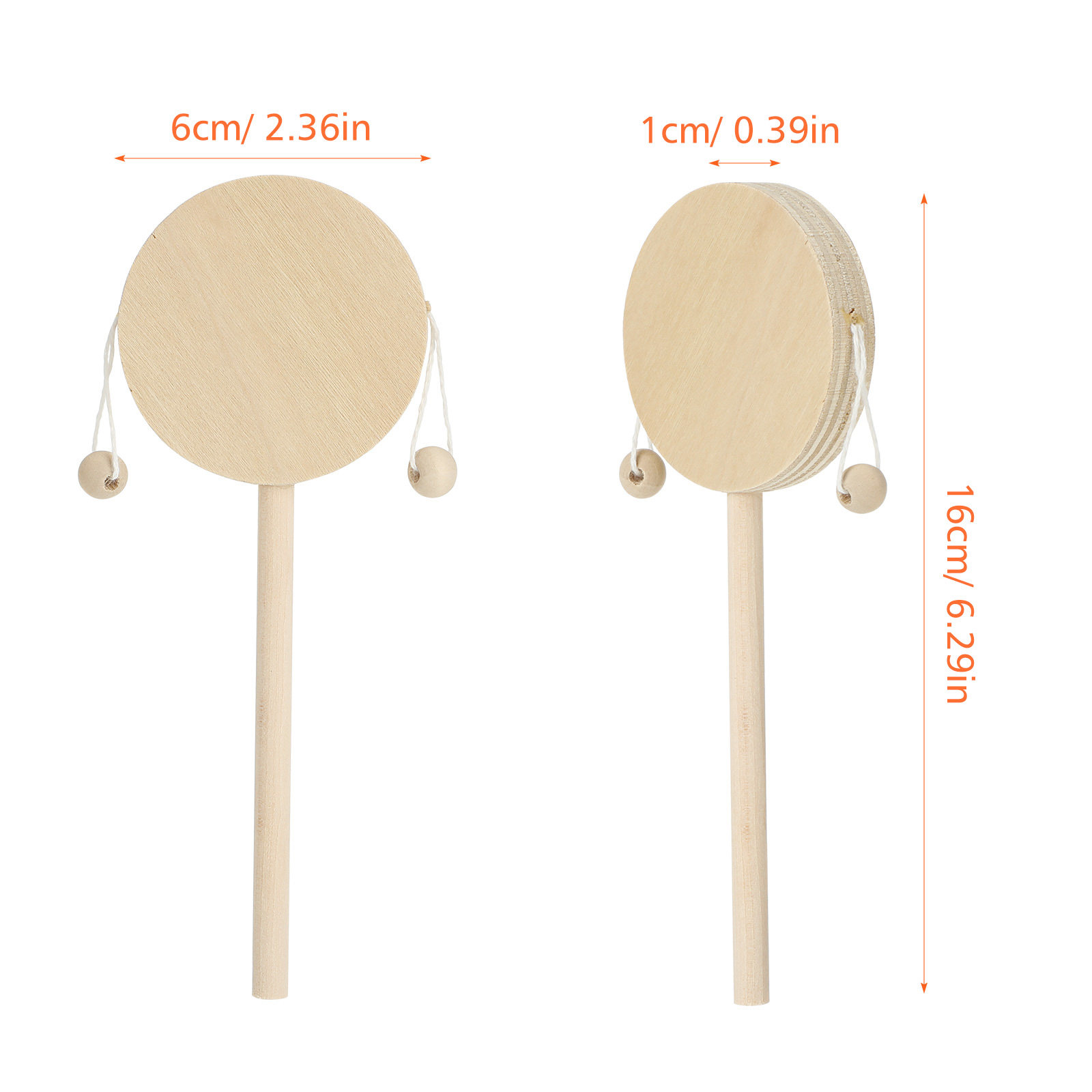 1Set Rattle Drum Wooden DIY Un - Musical Instrument Diy For Kids review and price